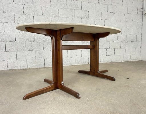 Vintage Carrare Marble Table, 1960s-PB-1703393