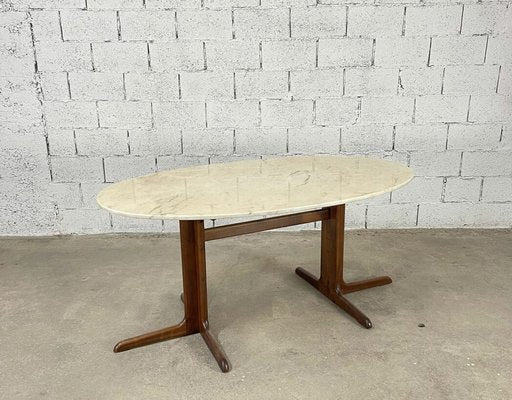 Vintage Carrare Marble Table, 1960s-PB-1703393