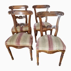 Vintage Carved Chairs, 1920s, Set of 4-ZFY-2027165