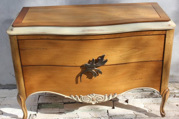 Vintage Carved Commode with Brass Accent Handle, 1960s-UWJ-1414117