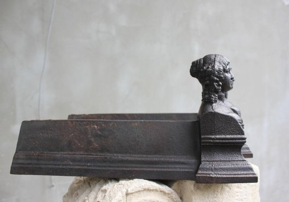 Vintage Cast Iron Fireplace Andirons, Set of 2-UWJ-1739197