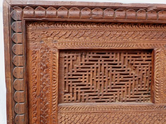 Vintage Cedar Double Bed, Swat-Tal, Pakistan-UZN-1389750