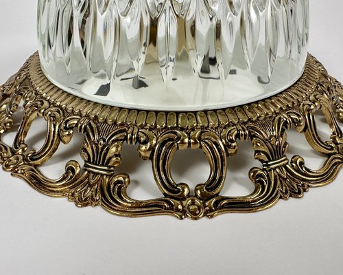 Vintage Ceiling Lamp Flush Mount Crystal Light Fixture with Brass Trim from Massive Lighting, Belgium-GYX-2018512