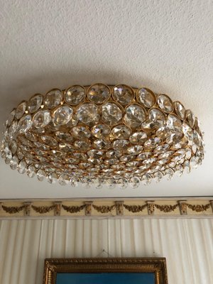 Vintage Ceiling Lamp in Brass T Crystal, 1990s-FLW-1402066