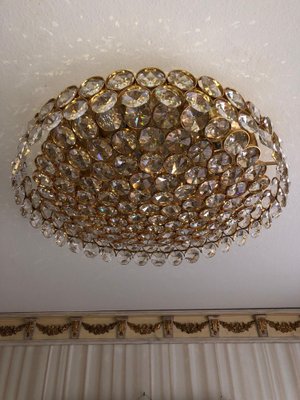 Vintage Ceiling Lamp in Brass T Crystal, 1990s-FLW-1402066