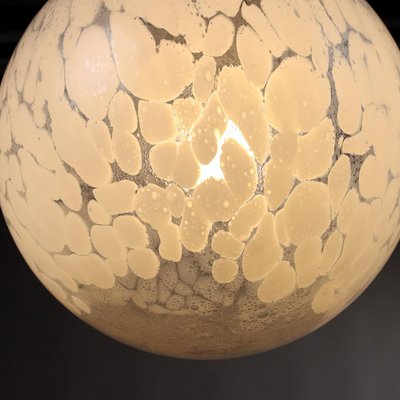 Vintage Ceiling Lamp in Metal Blown Glass, Italy, 1960s-VMM-2028489