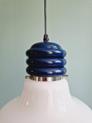 Vintage Ceiling Lamp in White Opaline of Bulbous Shape, 1970s-FAX-1730494