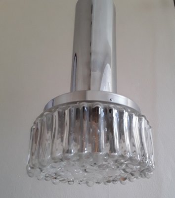 Vintage Ceiling Lamp with a Clear Relief Glass Screen, 1970s-HOI-1382281