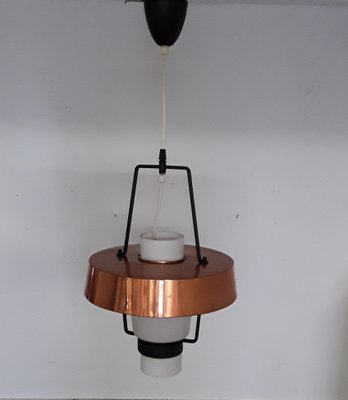 Vintage Ceiling Lamp with an Opaque White Shade, 1970s-HOI-904619