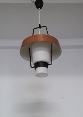 Vintage Ceiling Lamp with an Opaque White Shade, 1970s-HOI-904619