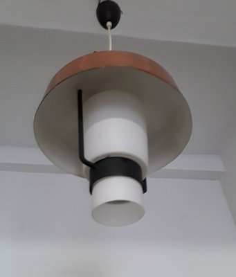 Vintage Ceiling Lamp with an Opaque White Shade, 1970s-HOI-904619