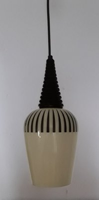 Vintage Ceiling Lamp with Black Plastic Mount, 1960s-HOI-996795