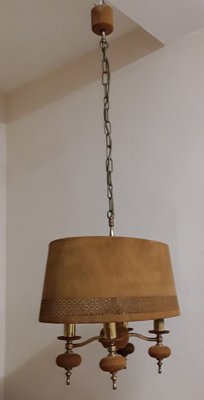 Vintage Ceiling Lamp with Brass Frame, 1970s-HOI-1758287