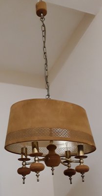 Vintage Ceiling Lamp with Brass Frame, 1970s-HOI-1758287