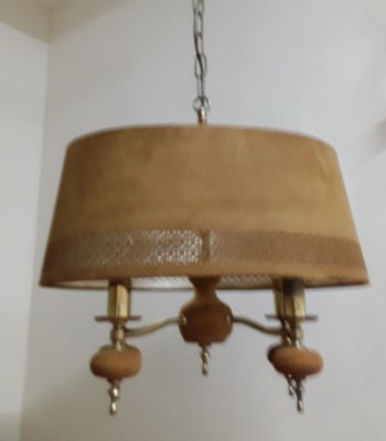 Vintage Ceiling Lamp with Brass Frame, 1970s-HOI-1758287