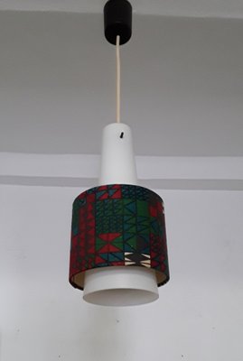 Vintage Ceiling Lamp With Cone-Shaped Opal Glass Shade, 1960s-HOI-1295745