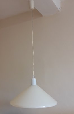 Vintage Ceiling Lamp with Cream Plastic Screen, 1970s-HOI-1389624