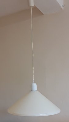 Vintage Ceiling Lamp with Cream Plastic Screen, 1970s-HOI-1389624