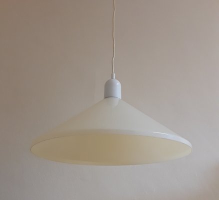 Vintage Ceiling Lamp with Cream Plastic Screen, 1970s-HOI-1389624