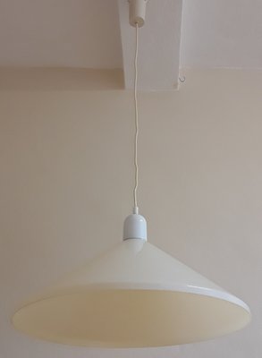 Vintage Ceiling Lamp with Cream Plastic Screen, 1970s-HOI-1389624