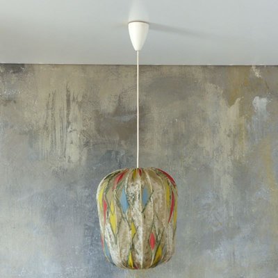 Vintage Ceiling Lamp with Fabric, 1950s-WK-715666