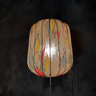 Vintage Ceiling Lamp with Fabric, 1950s-WK-715666