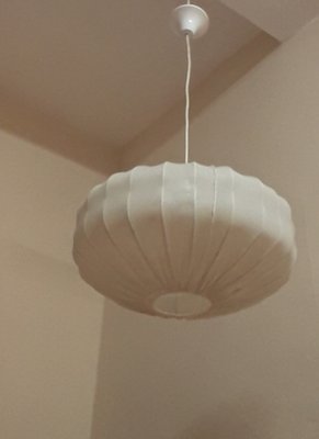 Vintage Ceiling Lamp with Fabric Screen, 1970s-HOI-1732082