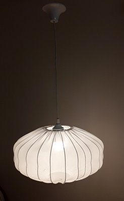 Vintage Ceiling Lamp with Fabric Screen, 1970s-HOI-1732082