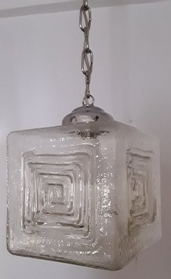 Vintage Ceiling Lamp with Glass Shade, 1970s-HOI-833475