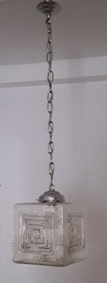 Vintage Ceiling Lamp with Glass Shade, 1970s-HOI-833475