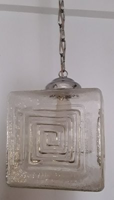 Vintage Ceiling Lamp with Glass Shade, 1970s-HOI-833475