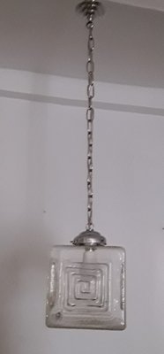 Vintage Ceiling Lamp with Glass Shade, 1970s-HOI-833475