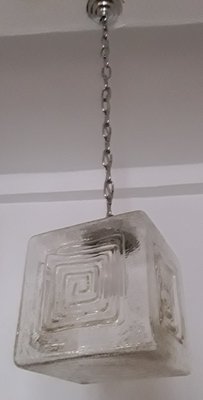 Vintage Ceiling Lamp with Glass Shade, 1970s-HOI-833475