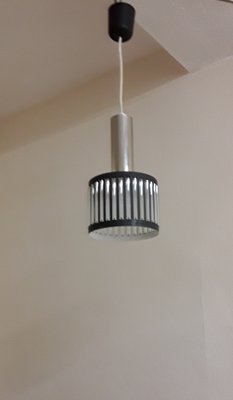 Vintage Ceiling Lamp with Gray Metal Frame and Embedded Clear Plastic Sticks, 1970s-HOI-1721038