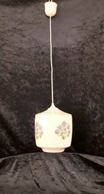 Vintage Ceiling Lamp with White Glass Screen, 1970s-HOI-1770530