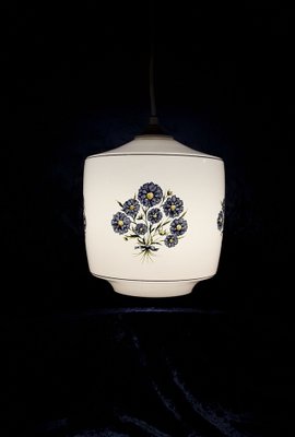 Vintage Ceiling Lamp with White Glass Screen, 1970s-HOI-1770530