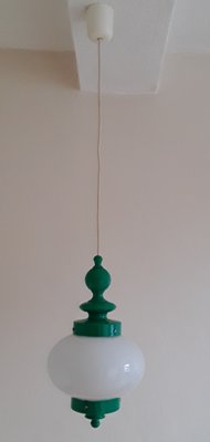 Vintage Ceiling Lamp with White Opaque Glass Shad, 1970s-HOI-1347693