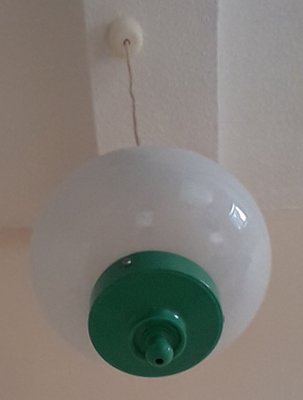 Vintage Ceiling Lamp with White Opaque Glass Shad, 1970s-HOI-1347693