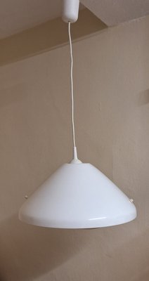 Vintage Ceiling Lamp with White Plastic Shade, 1970s-HOI-2021817