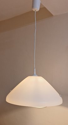 Vintage Ceiling Lamp with White Plastic Shade, 1970s-HOI-2021817