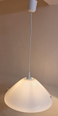 Vintage Ceiling Lamp with White Plastic Shade, 1970s-HOI-2021817