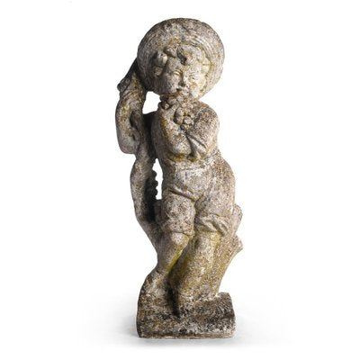 Vintage Cement Statue of a Child-NQ-636673