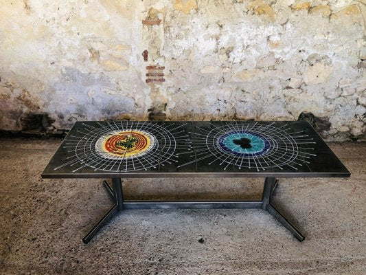 Vintage Ceramic and Chrome Coffee Table, 1970s-OJT-891271