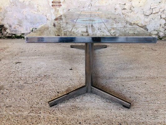 Vintage Ceramic and Chrome Coffee Table, 1970s-OJT-891271