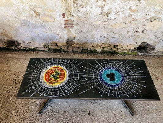 Vintage Ceramic and Chrome Coffee Table, 1970s-OJT-891271