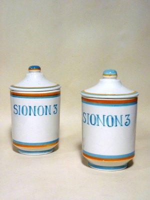 Vintage Ceramic Apothecary Vases from Deruta, 1960s, Set of 2-GKB-835977