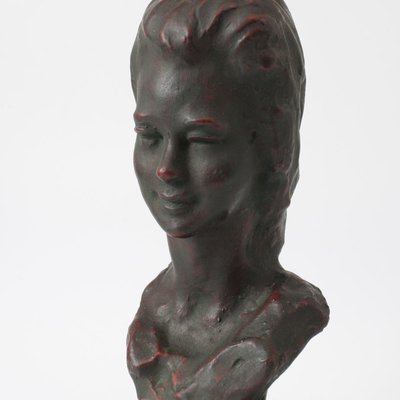 Vintage Ceramic Bust of a Girl by Ernest Patris, 1960s-IXK-958165