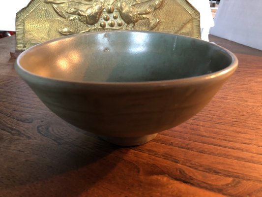 Vintage Ceramic Celadon Bowl-QJM-824436