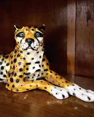 Vintage Ceramic Cheetah Figure by Barotti, Italy, 1960s-HDF-1777141