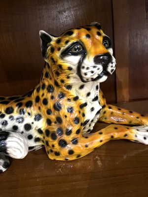 Vintage Ceramic Cheetah Figure by Barotti, Italy, 1960s-HDF-1777141